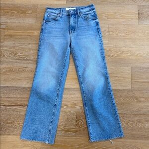 MOTHER The Kick It Ankle Fray Jeans